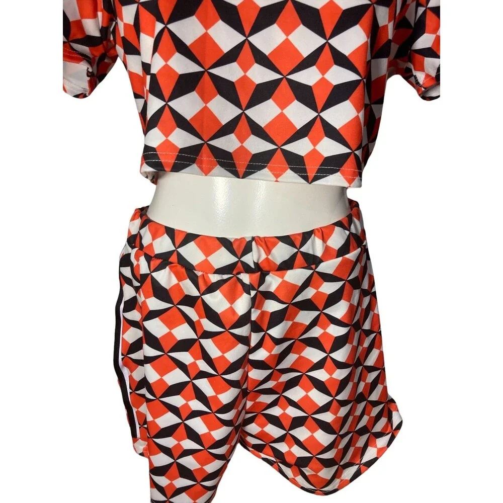 Whimsygoth retro shorts & top women's M party girl rave festival cut out top
